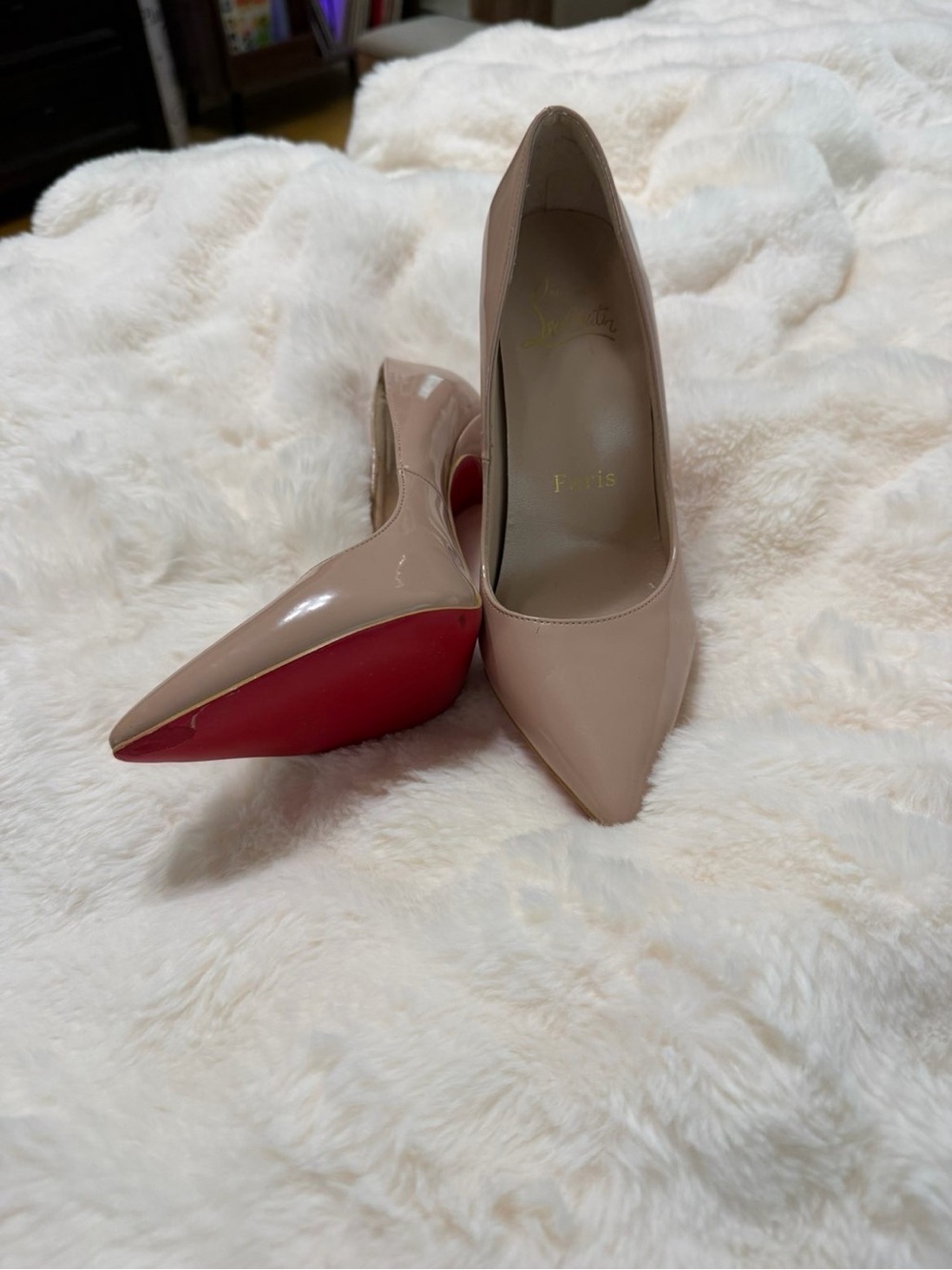Christian Louboutin Nude Patent Kate 100 mm size 37